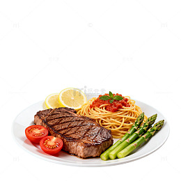 美食西餐牛排意面组合