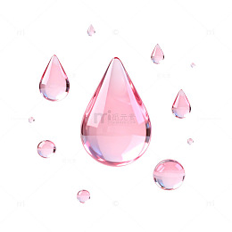 粉红水滴效果设计素材