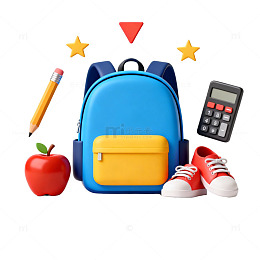 卡通学生用品插画设计素材