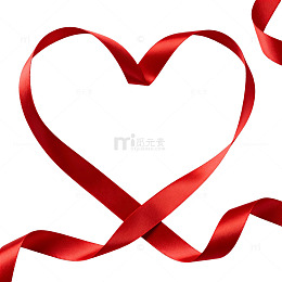 红丝带心形图案浪漫主题