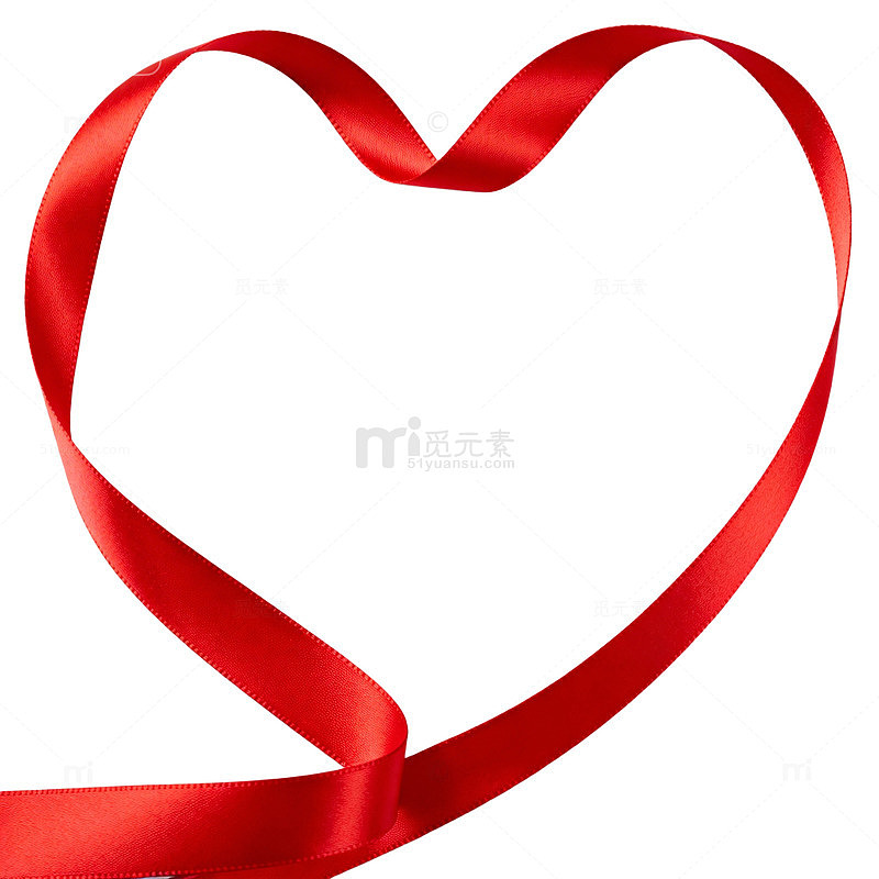 红丝带心形图案爱情主题