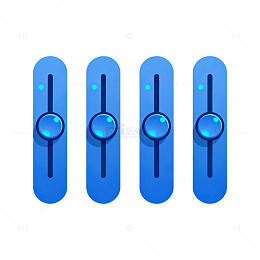 蓝色开关按钮图标设计素材