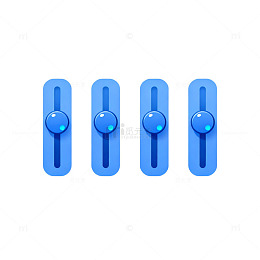 蓝色开关按钮图标设计素材