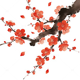 水墨梅花国画艺术绘画作品