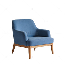 简约蓝色布艺沙发摄影