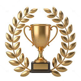 金色奖杯胜利象征