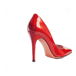 红色漆皮高跟鞋插画