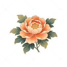 传统风格牡丹花纹装饰图案设计素材