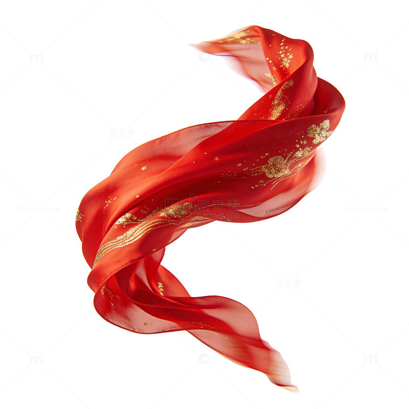 红丝巾飘逸艺术照