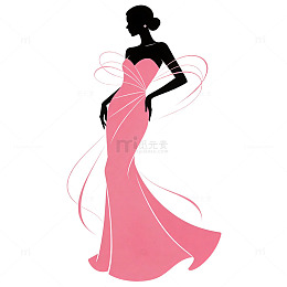 优雅女性剪影插画