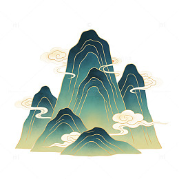 AI生成山水画艺术插画