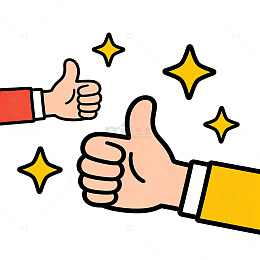 卡通点赞鼓励插画