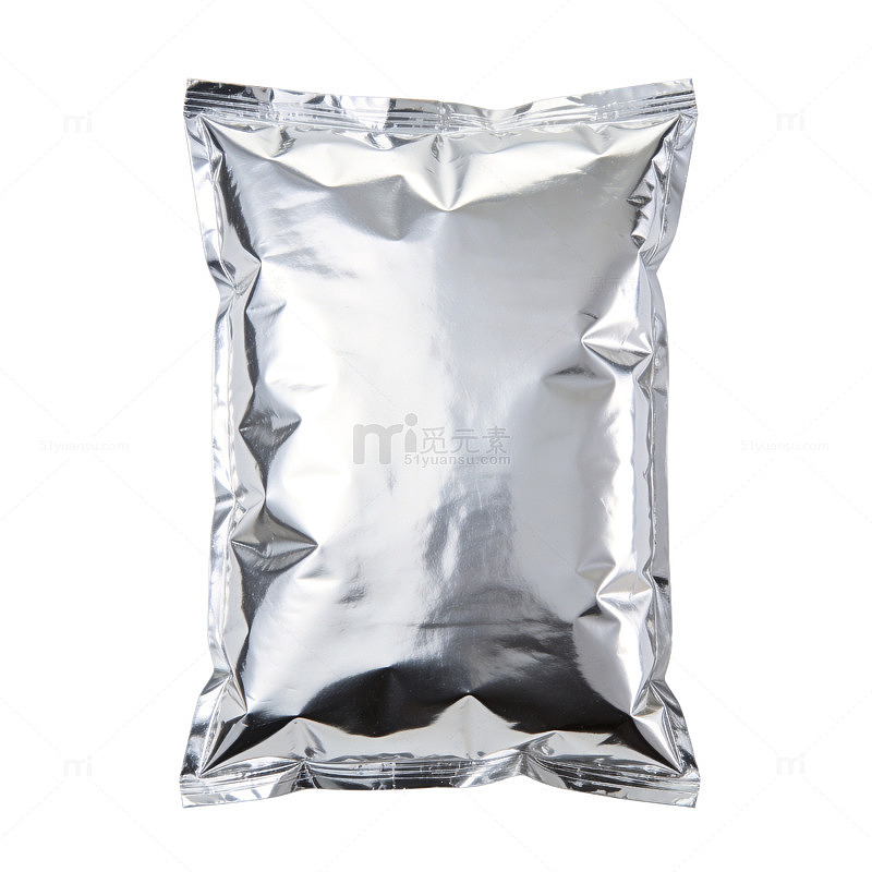 银色铝箔包装袋设计素材