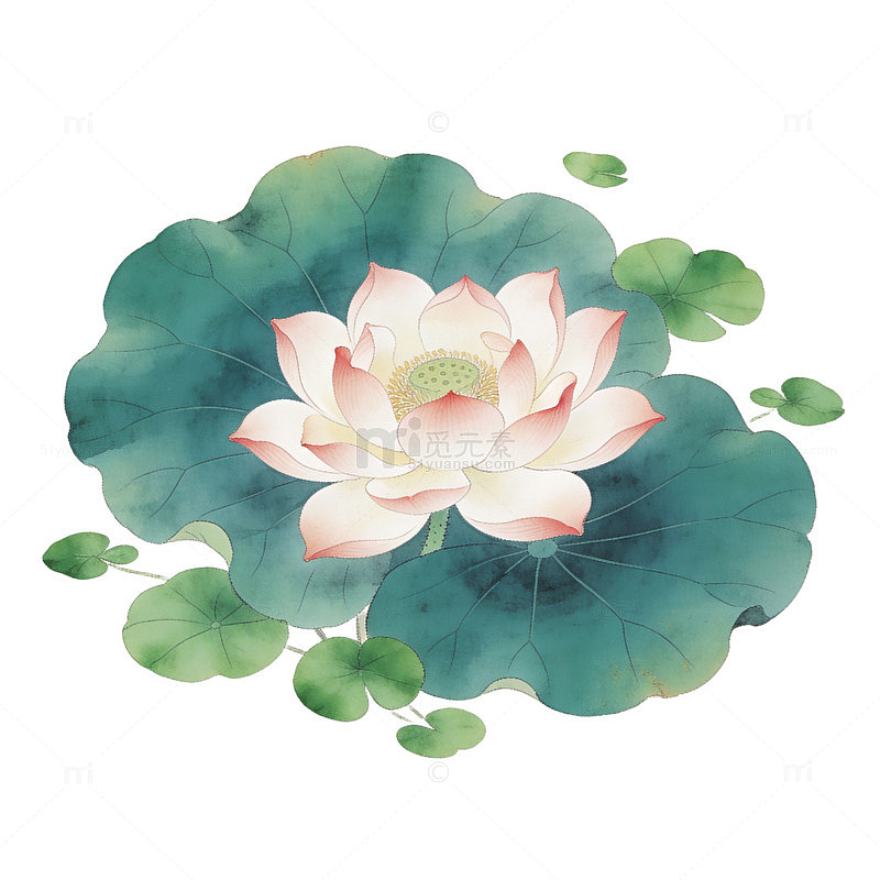 水墨荷花国画艺术装饰画