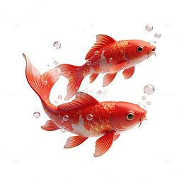 金鱼跃动气泡艺术图