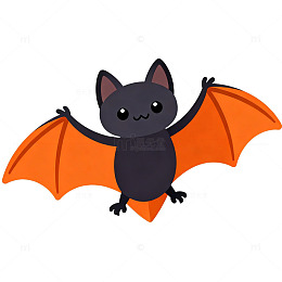 卡通蝙蝠可爱插画设计素材