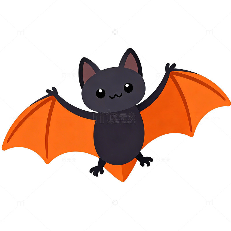 卡通蝙蝠可爱插画设计素材