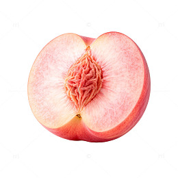 水蜜桃横切面特写摄影素材