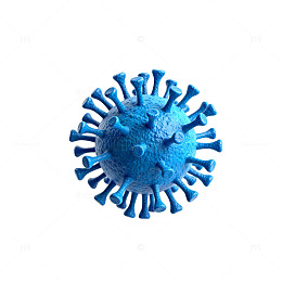 蓝色病毒模型三维渲染图