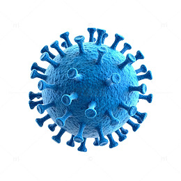 蓝色病毒三维模型图