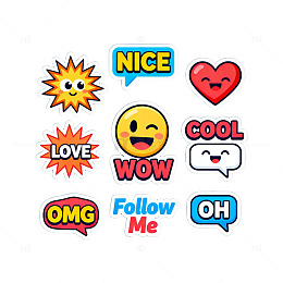 卡通表情贴纸图案设计