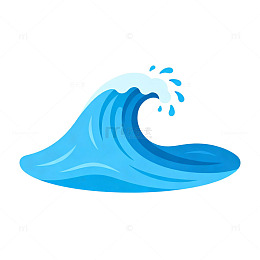 海浪卡通插画素材