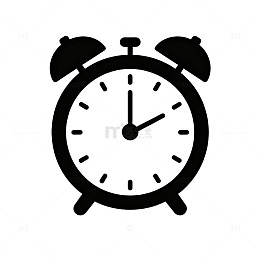黑白色调闹钟图标设计