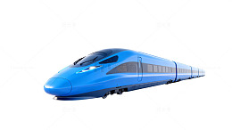 高速列车模型蓝白配色