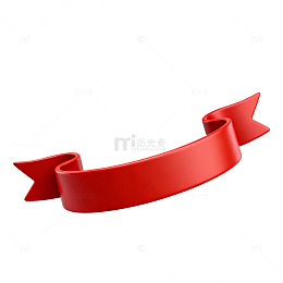 红色丝带装饰图案设计元素