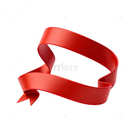 红色丝带飘带装饰矢量图