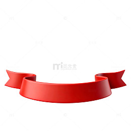红色丝带装饰元素矢量图