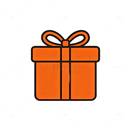 橙色调礼物图标设计素材