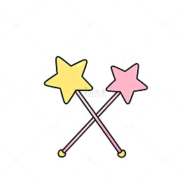 卡通星星魔杖插画