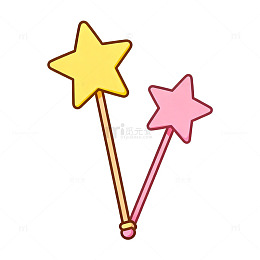 可爱卡通魔法棒插画
