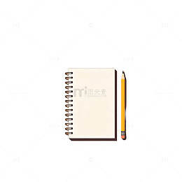 简约铅笔与笔记本设计图