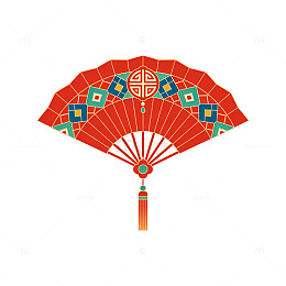 中国风传统扇子图案设计素材