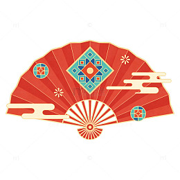 中国风折扇艺术图案设计