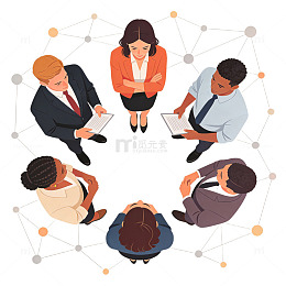 商务会议团队合作插画