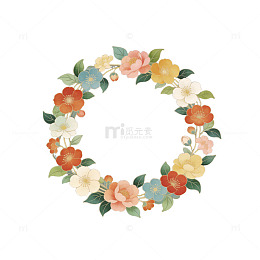 花卉圆环装饰画
