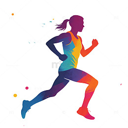 色彩斑斓跑步者艺术插画