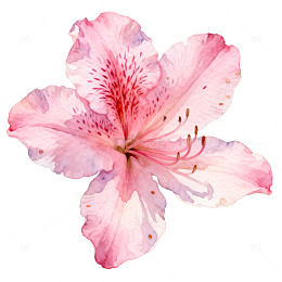 水彩粉色花朵绘画素材