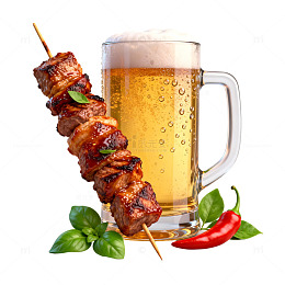 美食烤肉啤酒图片