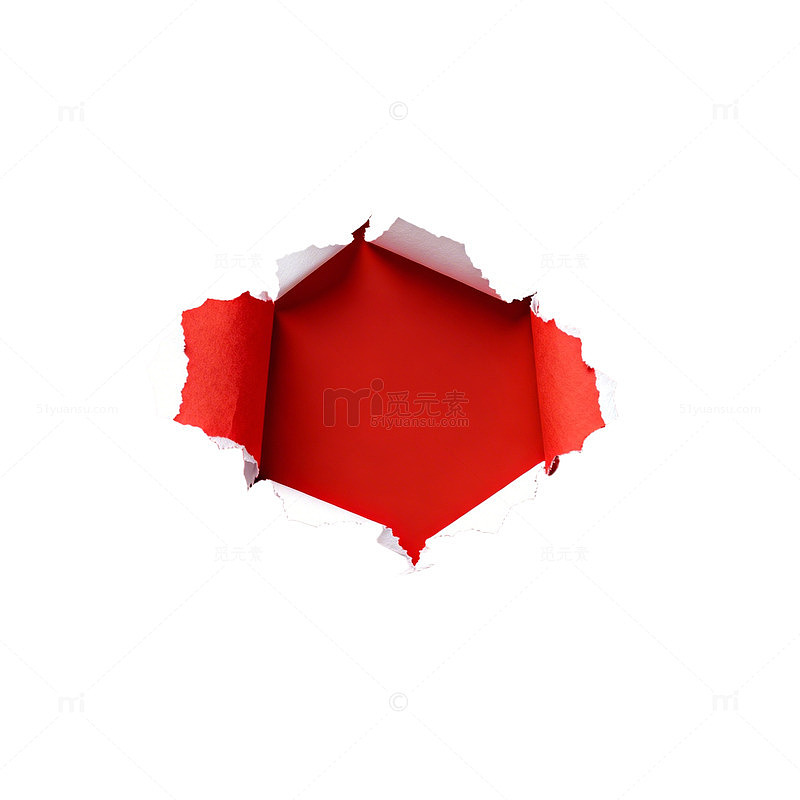 撕纸风红色洞背景设计素材