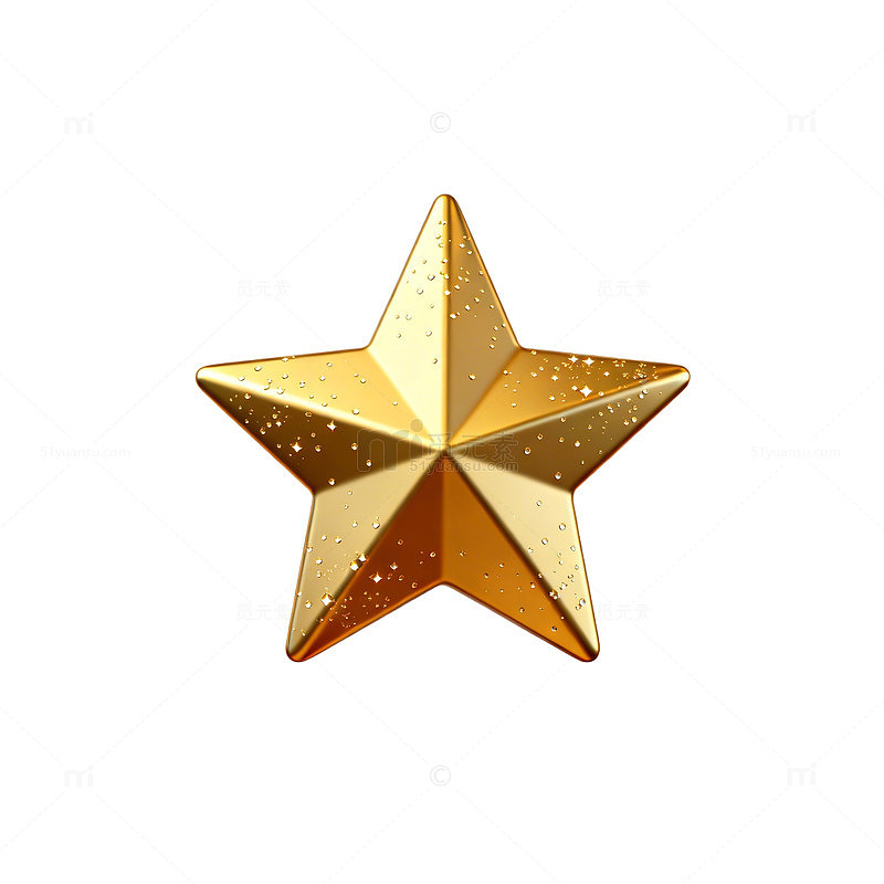 金色闪耀五角星装饰图案