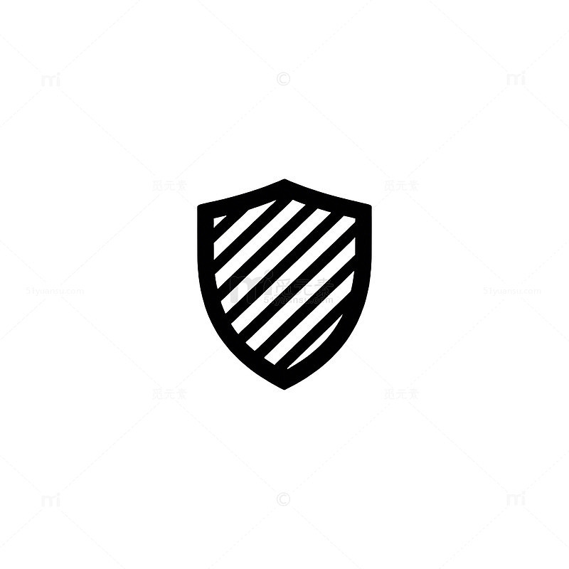 简约黑白色盾牌标志设计元素