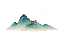 水墨山水画古风意境矢量素材