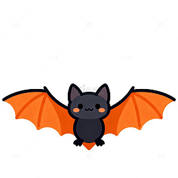 卡通可爱蝙蝠形象插画
