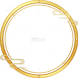 金色圆形装饰边框