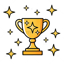 卡通奖杯星星图案