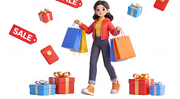 卡通购物节日促销海报素材